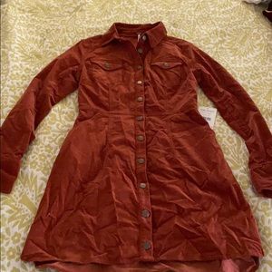 Corduroy fitted free people dress